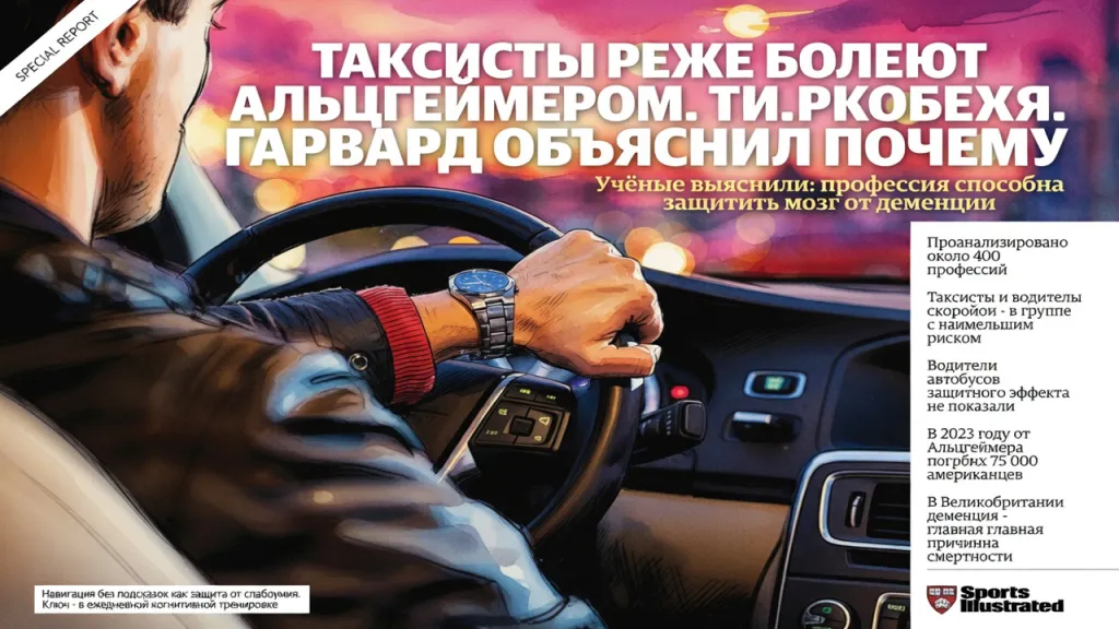 Таксисты реже болеют Альцгеймером. Гарвард объяснил почему